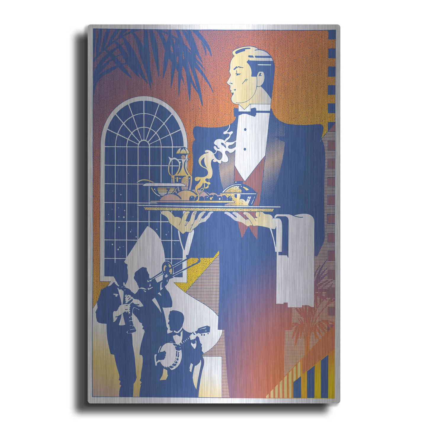 Luxe Metal Art 'Band And Waiter' by David Chestnutt, Metal Wall Art