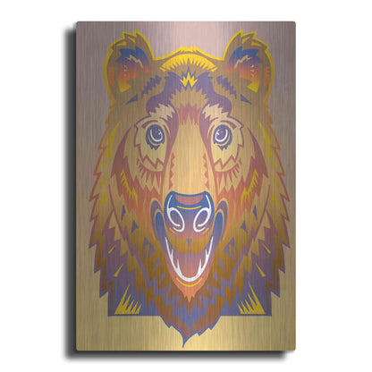 Luxe Metal Art 'Bear' by David Chestnutt, Metal Wall Art