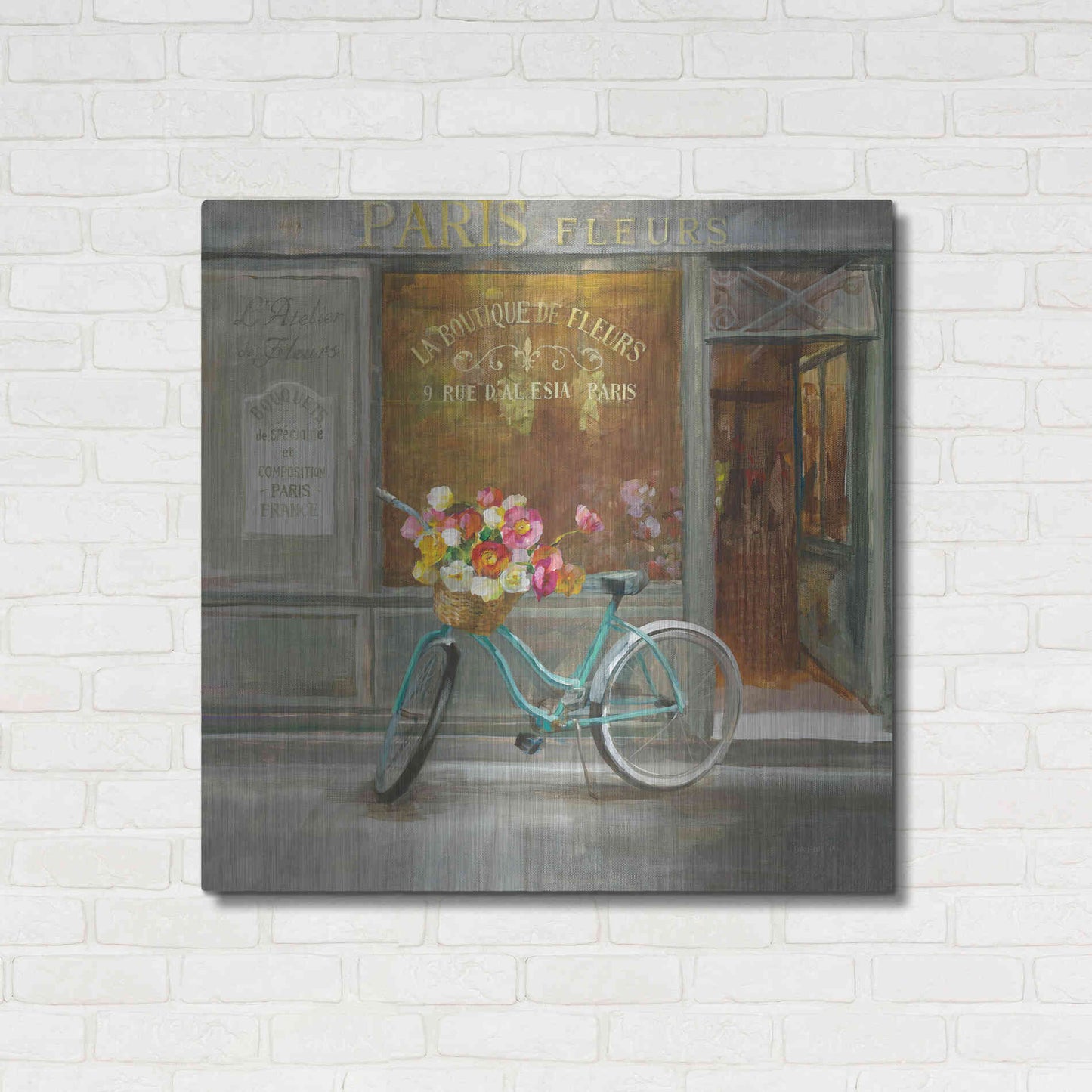 Luxe Metal Art 'French Flowershop v2' by Danhui Nai, Metal Wall Art,36x36