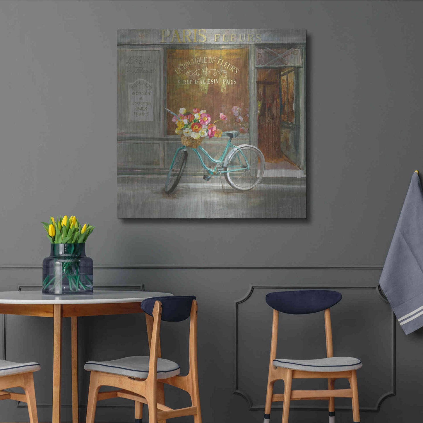 Luxe Metal Art 'French Flowershop v2' by Danhui Nai, Metal Wall Art,36x36