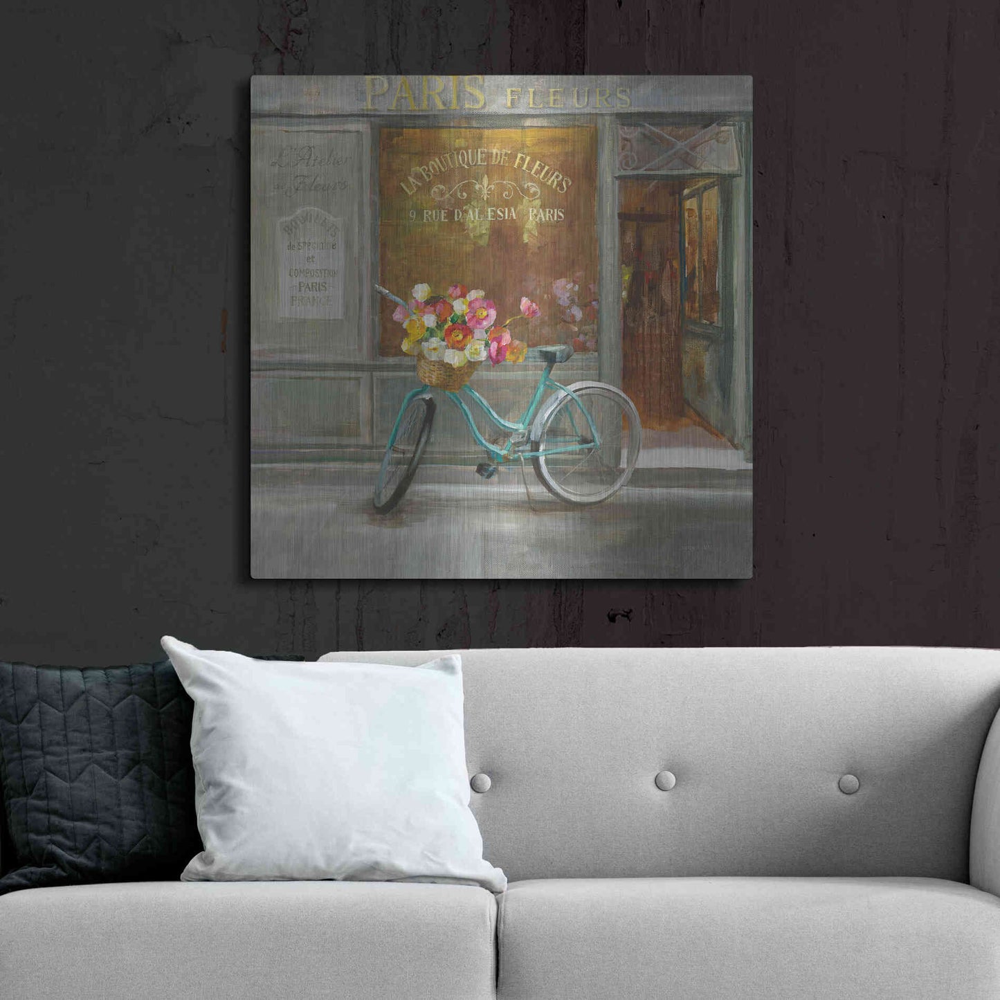 Luxe Metal Art 'French Flowershop v2' by Danhui Nai, Metal Wall Art,36x36