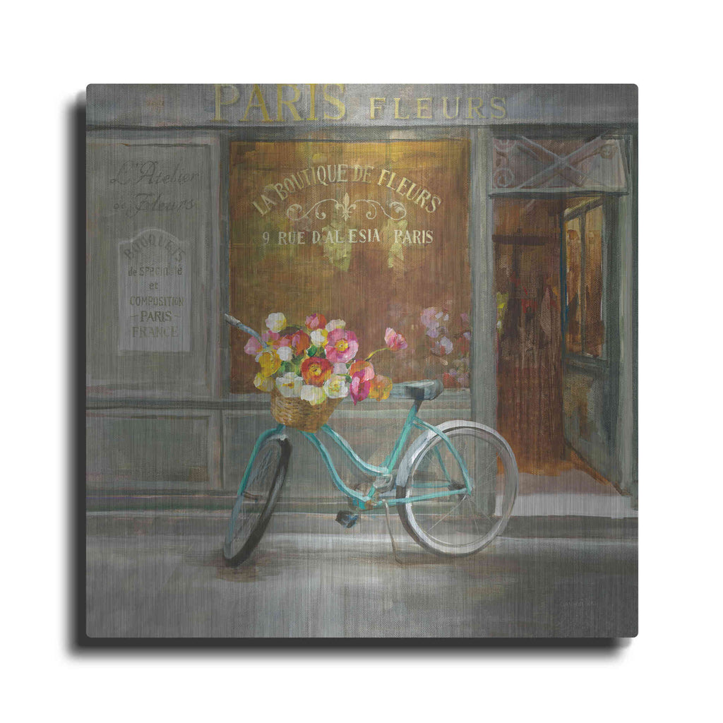 Luxe Metal Art 'French Flowershop v2' by Danhui Nai, Metal Wall Art