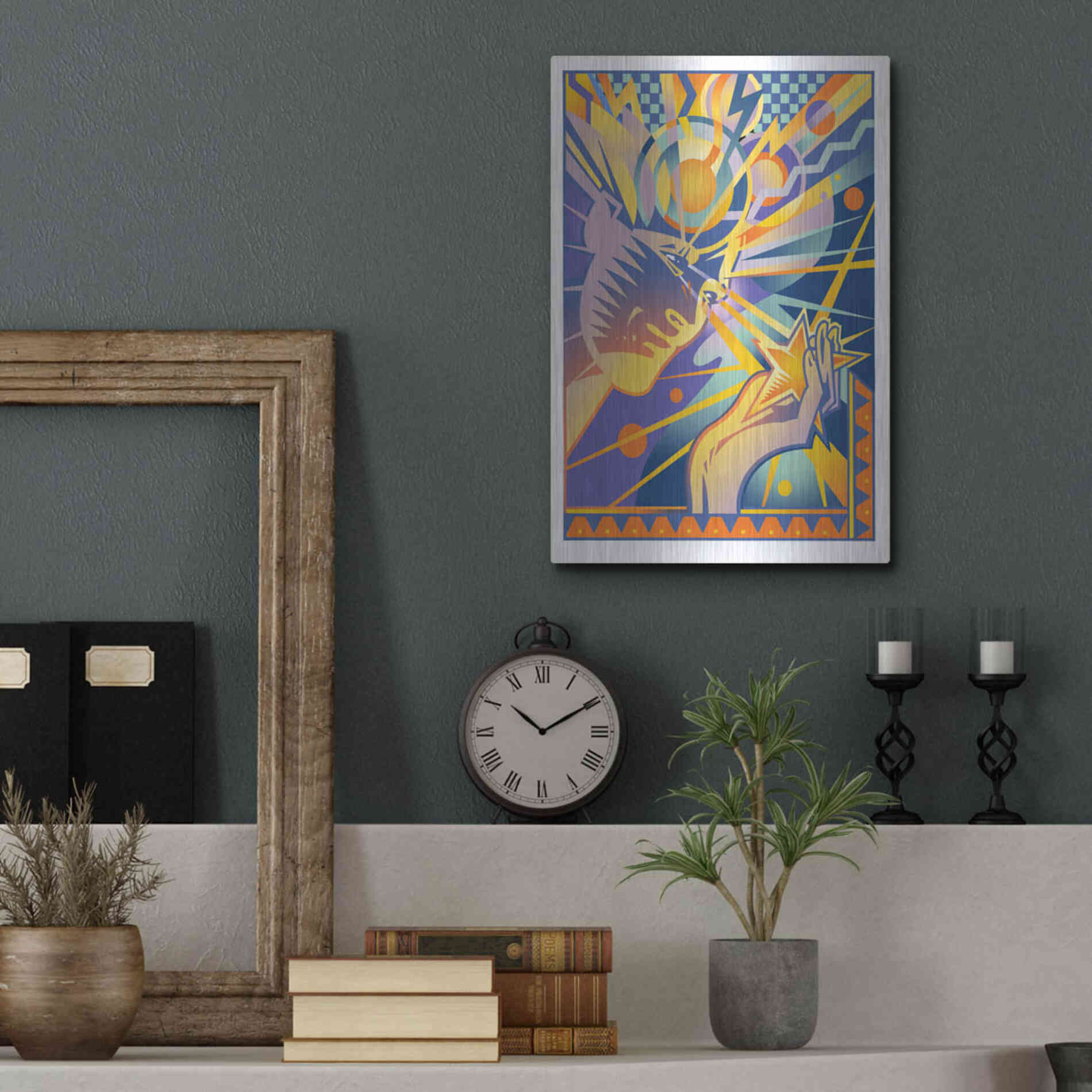 Luxe Metal Art 'Brainstorm' by David Chestnutt, Metal Wall Art,12x16