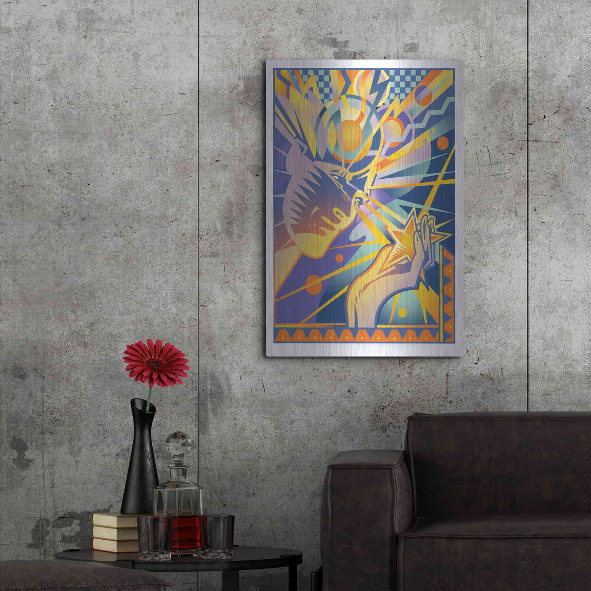 Luxe Metal Art 'Brainstorm' by David Chestnutt, Metal Wall Art,24x36