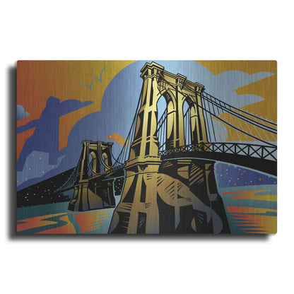 Luxe Metal Art 'Brooklyn Bridge' by David Chestnutt, Metal Wall Art