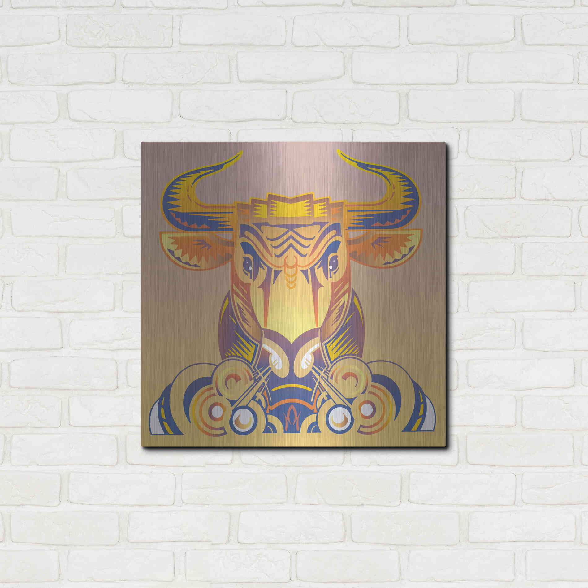 Luxe Metal Art 'Bull' by David Chestnutt, Metal Wall Art,24x24