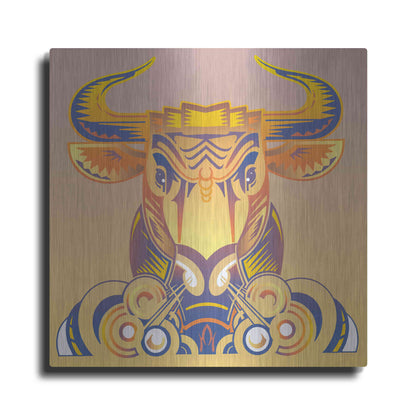 Luxe Metal Art 'Bull' by David Chestnutt, Metal Wall Art