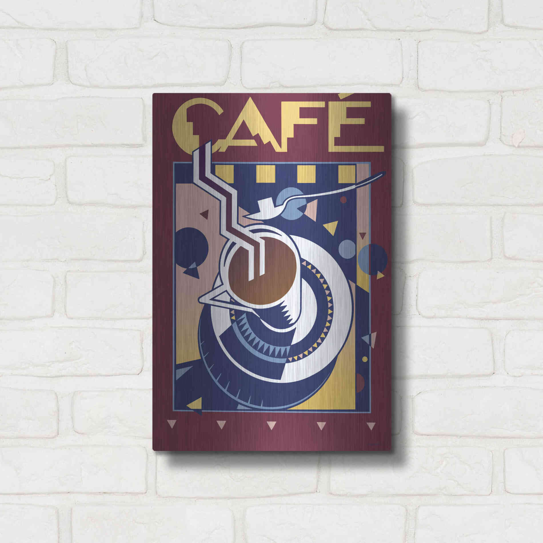 Luxe Metal Art 'Cafe' by David Chestnutt, Metal Wall Art,12x16