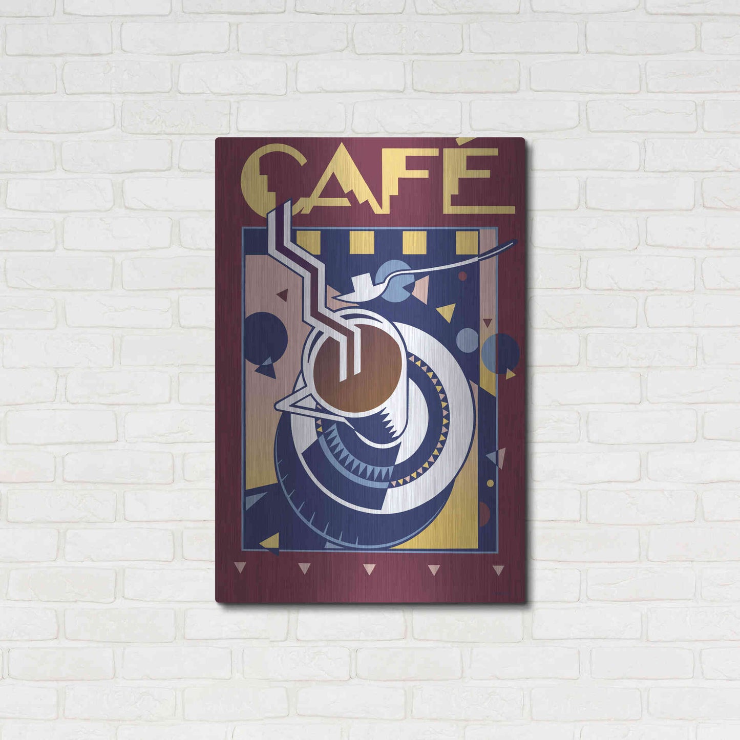 Luxe Metal Art 'Cafe' by David Chestnutt, Metal Wall Art,24x36