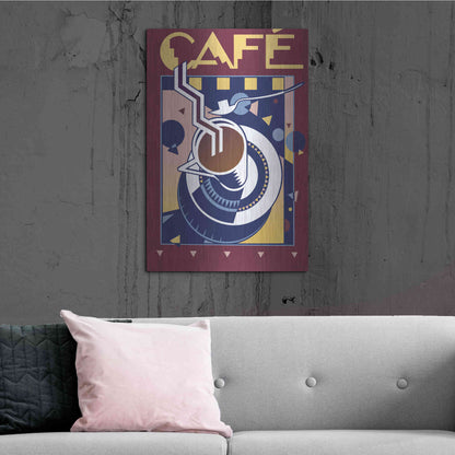 Luxe Metal Art 'Cafe' by David Chestnutt, Metal Wall Art,24x36