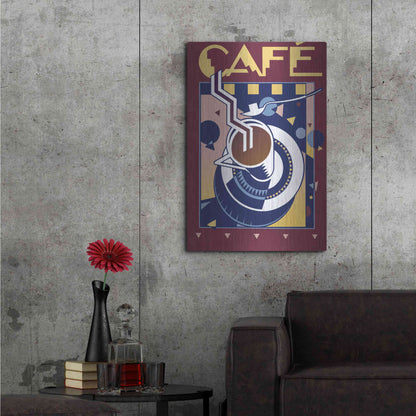 Luxe Metal Art 'Cafe' by David Chestnutt, Metal Wall Art,24x36