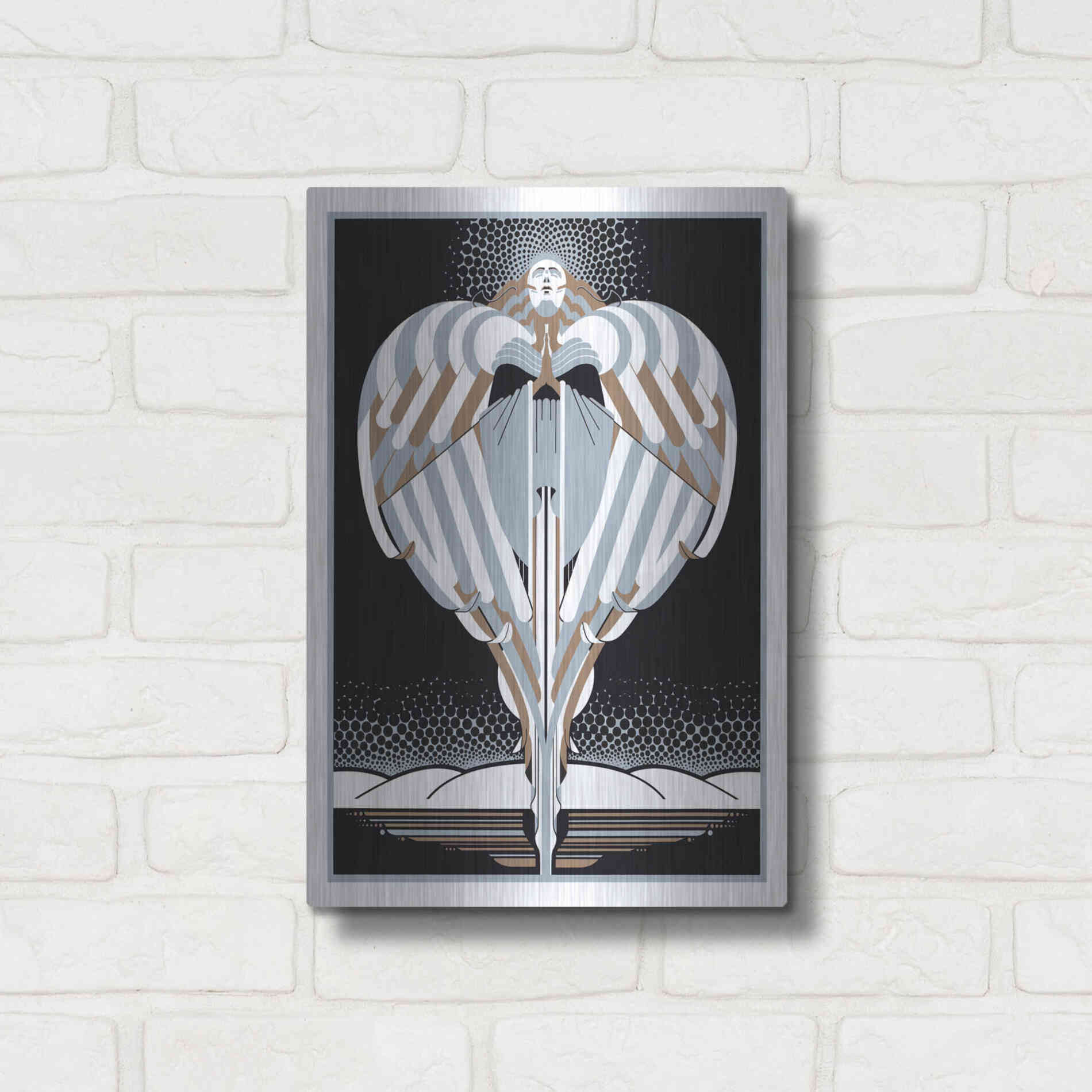 Luxe Metal Art 'Christmas Angel' by David Chestnutt, Metal Wall Art,12x16