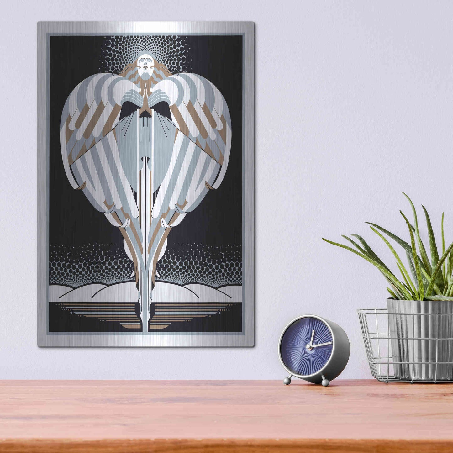 Luxe Metal Art 'Christmas Angel' by David Chestnutt, Metal Wall Art,12x16