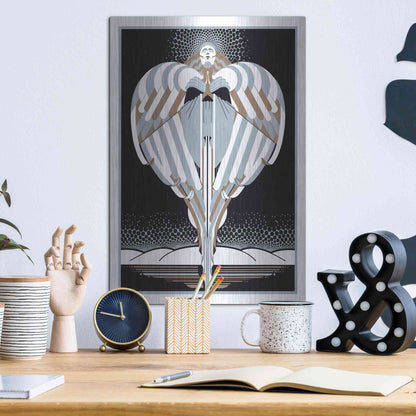 Luxe Metal Art 'Christmas Angel' by David Chestnutt, Metal Wall Art,12x16