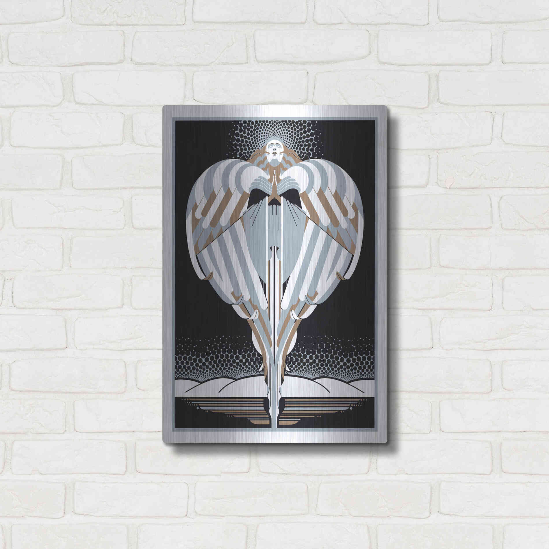 Luxe Metal Art 'Christmas Angel' by David Chestnutt, Metal Wall Art,16x24