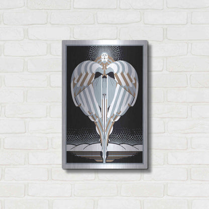 Luxe Metal Art 'Christmas Angel' by David Chestnutt, Metal Wall Art,16x24