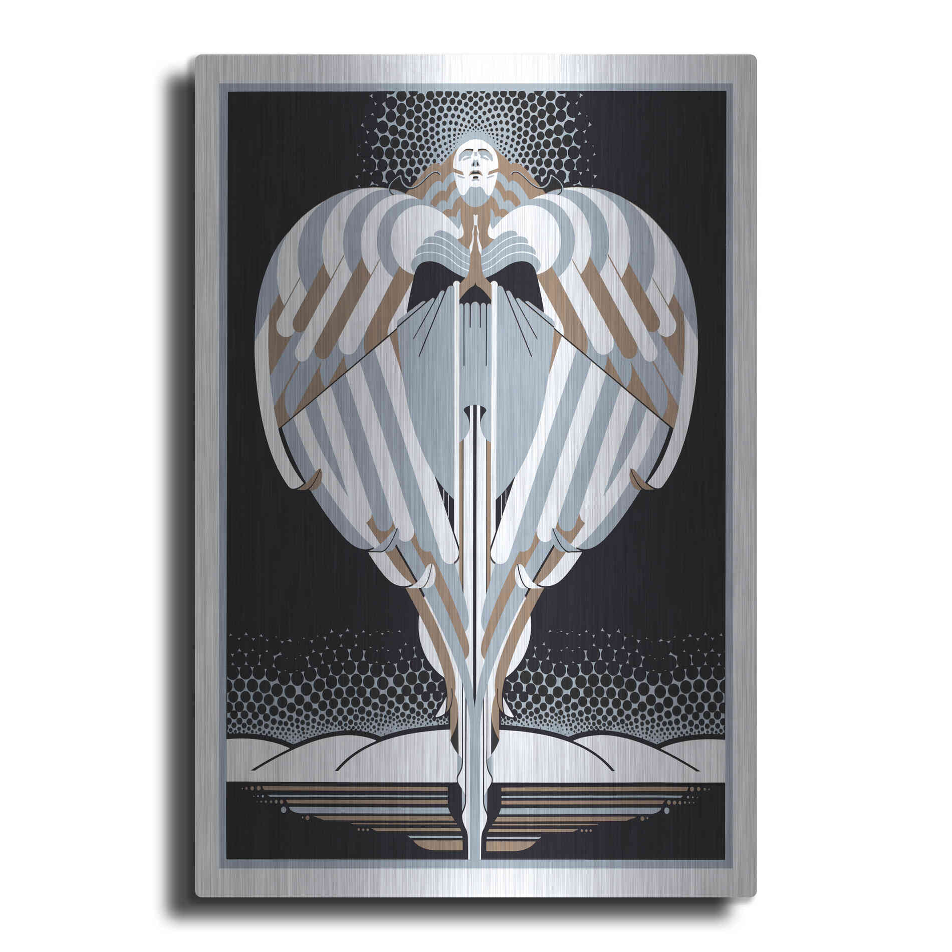 Luxe Metal Art 'Christmas Angel' by David Chestnutt, Metal Wall Art