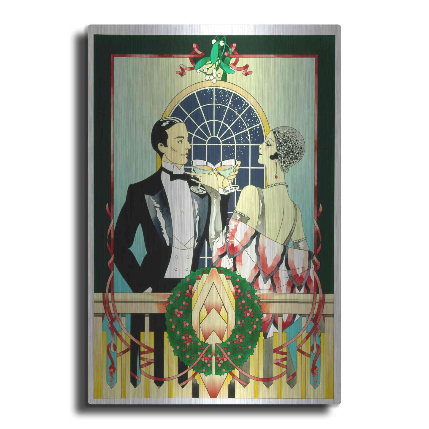 Luxe Metal Art 'Christmas Toast' by David Chestnutt, Metal Wall Art