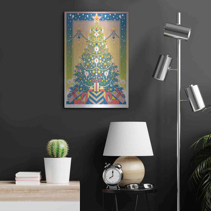 Luxe Metal Art 'Christmas Tree' by David Chestnutt, Metal Wall Art,16x24