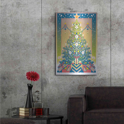 Luxe Metal Art 'Christmas Tree' by David Chestnutt, Metal Wall Art,24x36