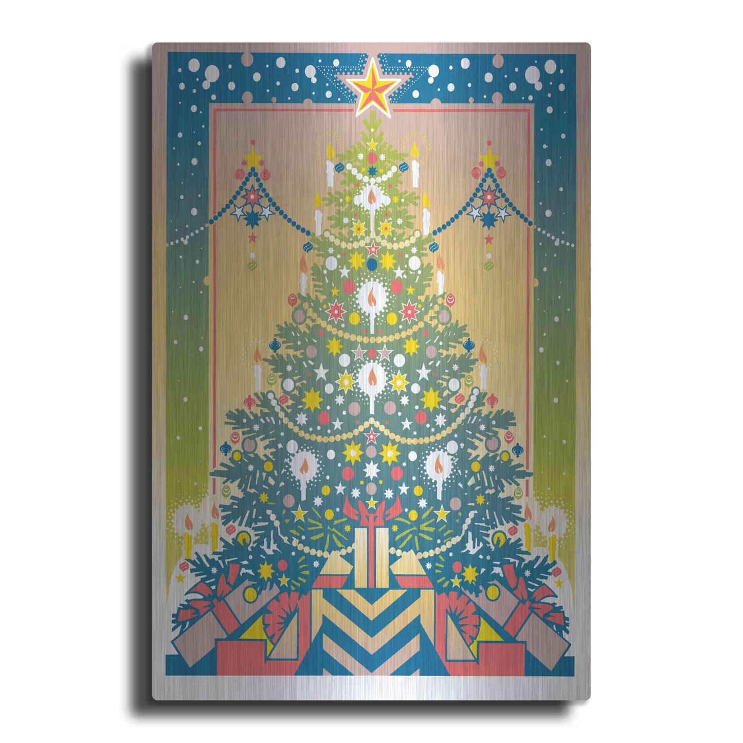 Luxe Metal Art 'Christmas Tree' by David Chestnutt, Metal Wall Art