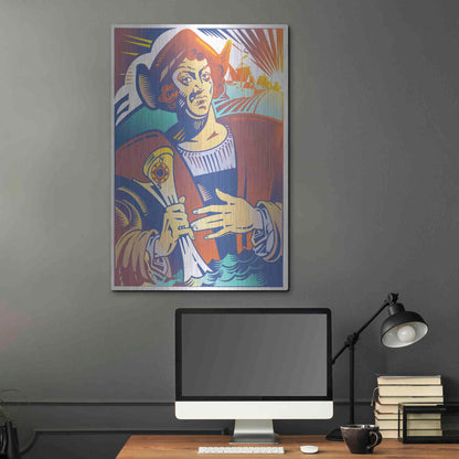 Luxe Metal Art 'Christopher Columbus' by David Chestnutt, Metal Wall Art,24x36