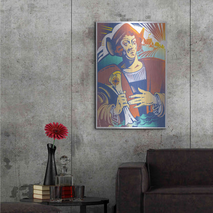 Luxe Metal Art 'Christopher Columbus' by David Chestnutt, Metal Wall Art,24x36