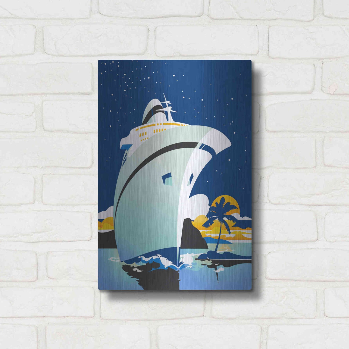 Luxe Metal Art 'Cruise Cover' by David Chestnutt, Metal Wall Art,12x16
