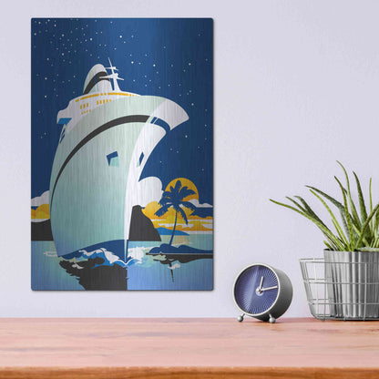 Luxe Metal Art 'Cruise Cover' by David Chestnutt, Metal Wall Art,12x16