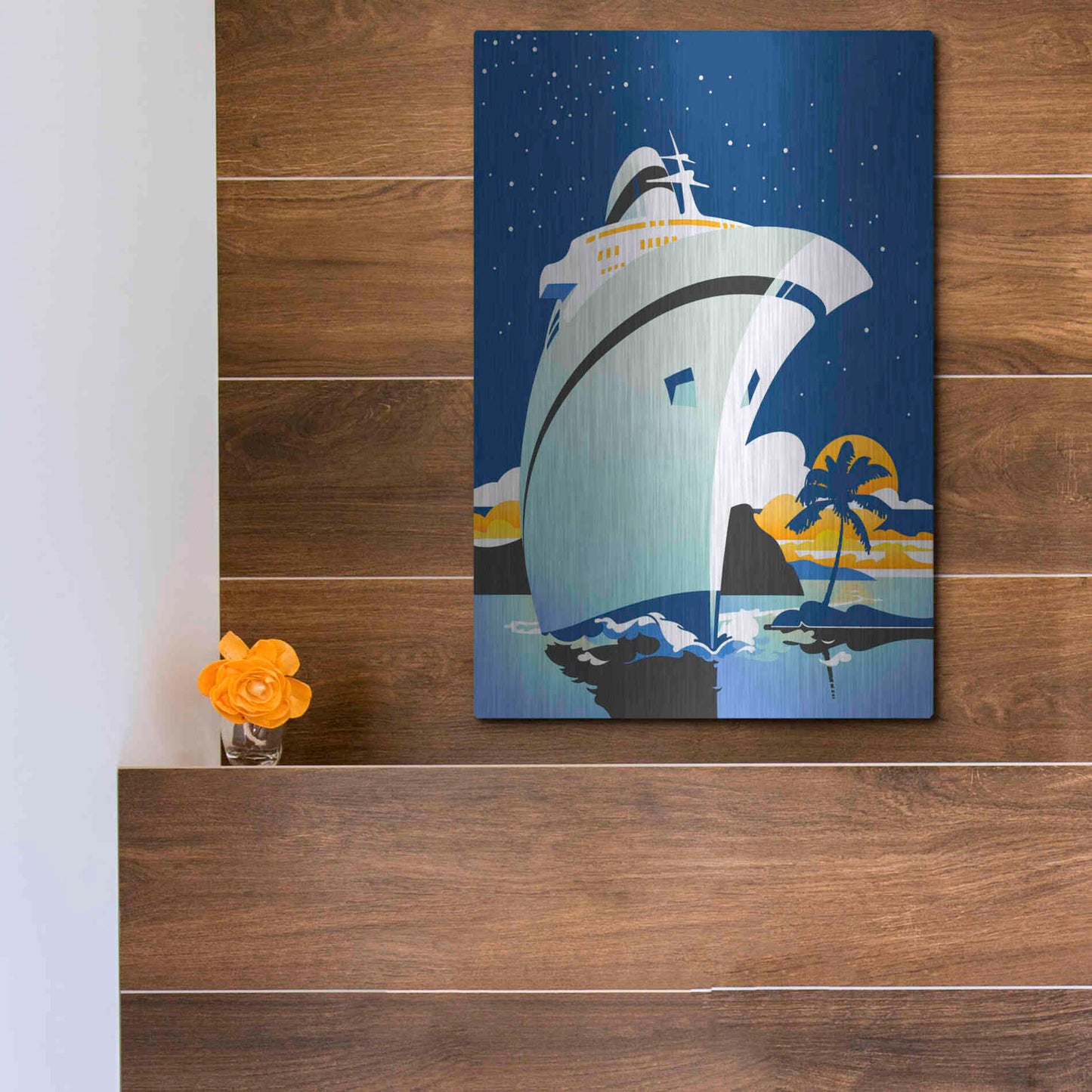 Luxe Metal Art 'Cruise Cover' by David Chestnutt, Metal Wall Art,12x16