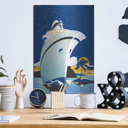 Luxe Metal Art 'Cruise Cover' by David Chestnutt, Metal Wall Art,12x16