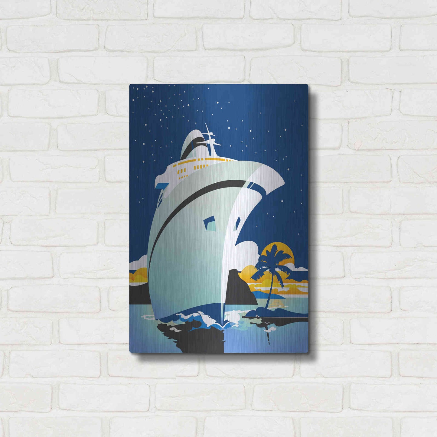 Luxe Metal Art 'Cruise Cover' by David Chestnutt, Metal Wall Art,16x24