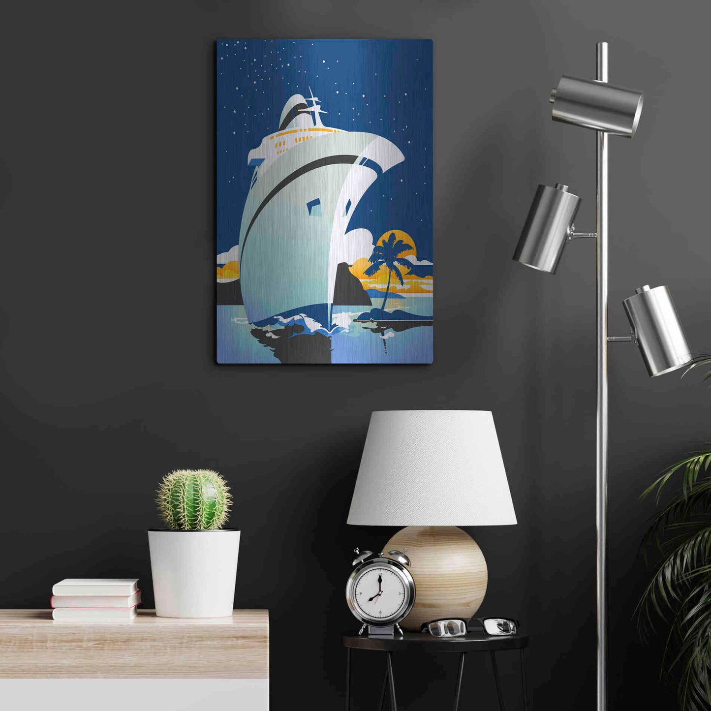 Luxe Metal Art 'Cruise Cover' by David Chestnutt, Metal Wall Art,16x24