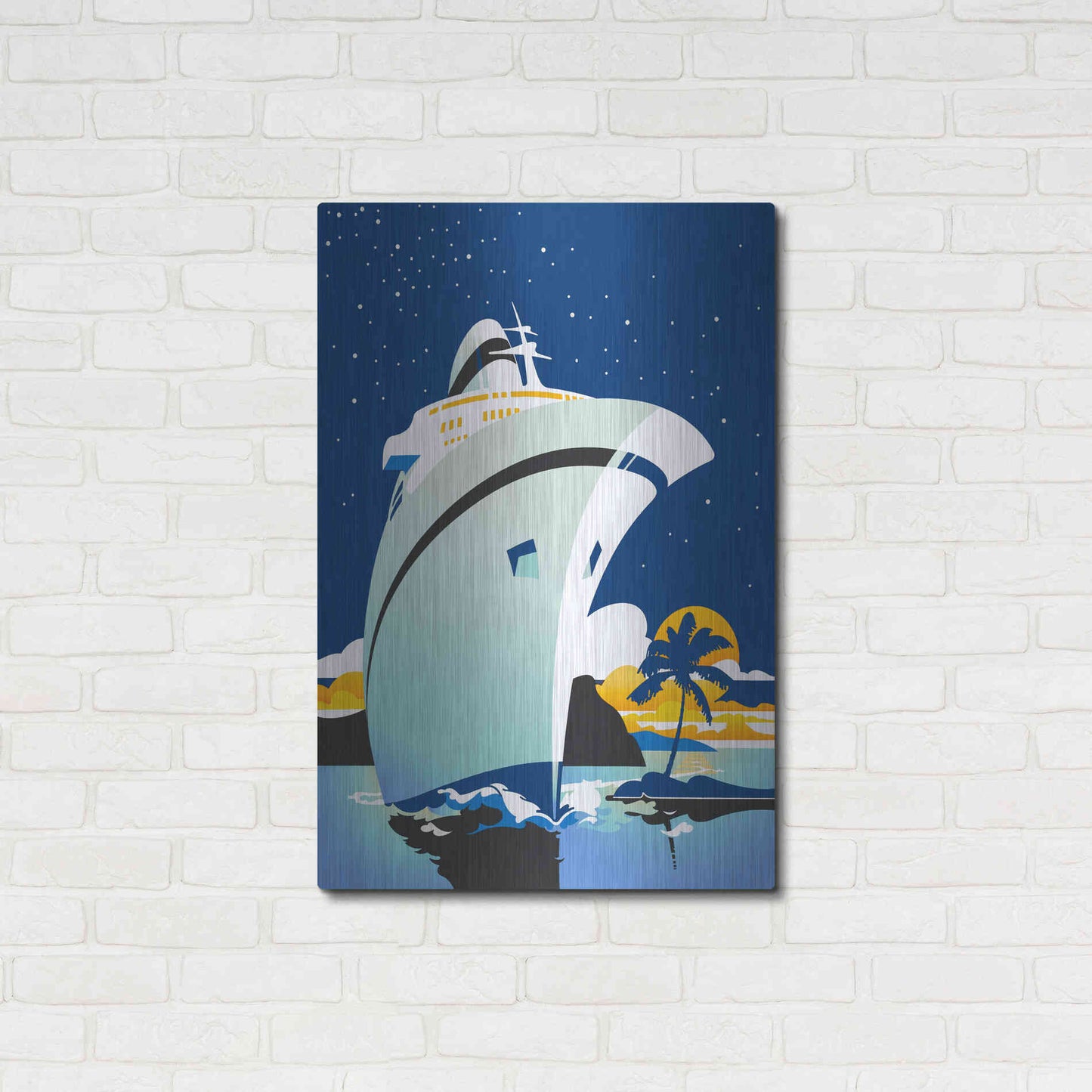 Luxe Metal Art 'Cruise Cover' by David Chestnutt, Metal Wall Art,24x36