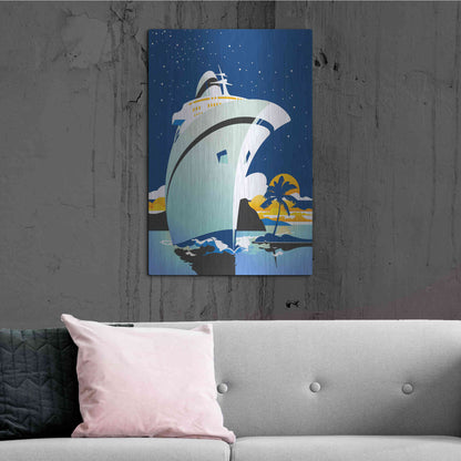 Luxe Metal Art 'Cruise Cover' by David Chestnutt, Metal Wall Art,24x36