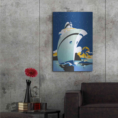 Luxe Metal Art 'Cruise Cover' by David Chestnutt, Metal Wall Art,24x36