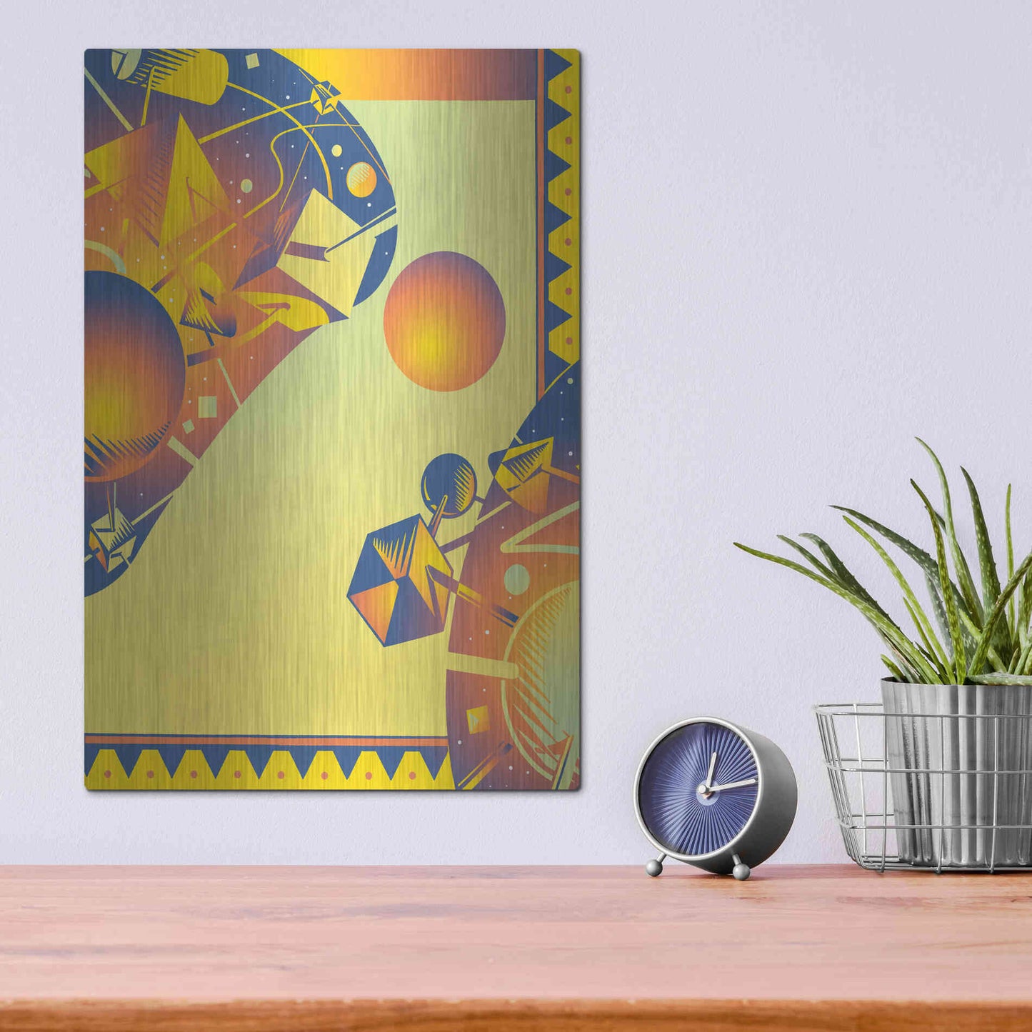 Luxe Metal Art 'Cyber Space' by David Chestnutt, Metal Wall Art,12x16