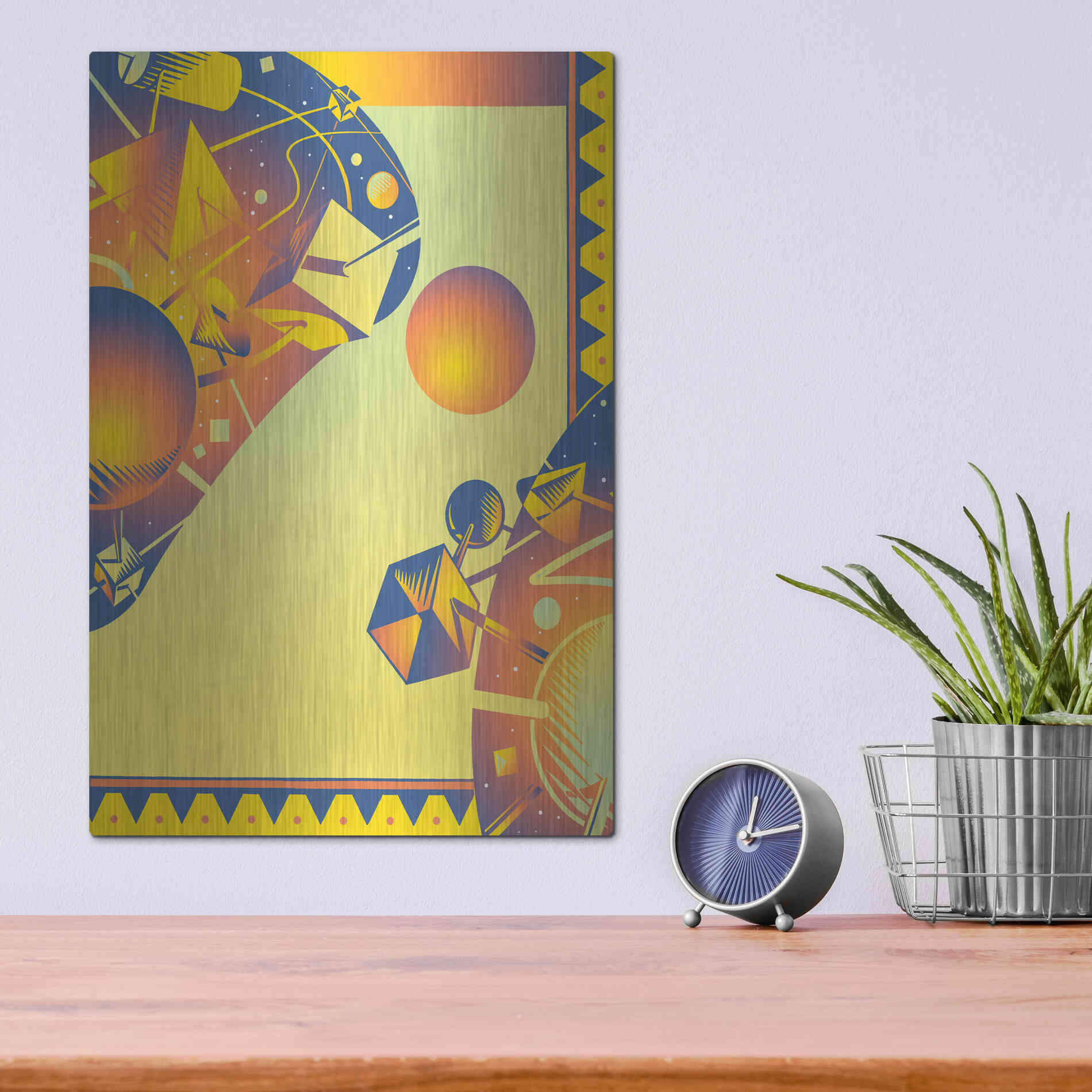 Luxe Metal Art 'Cyber Space' by David Chestnutt, Metal Wall Art,12x16