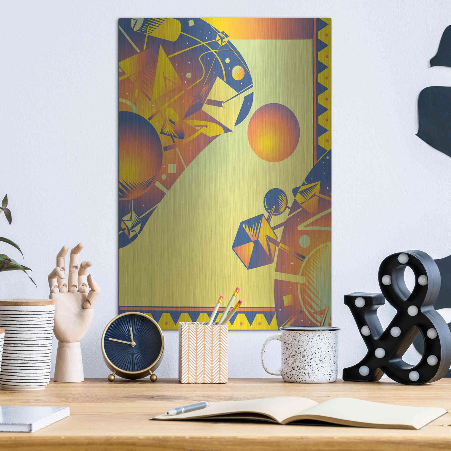 Luxe Metal Art 'Cyber Space' by David Chestnutt, Metal Wall Art,12x16