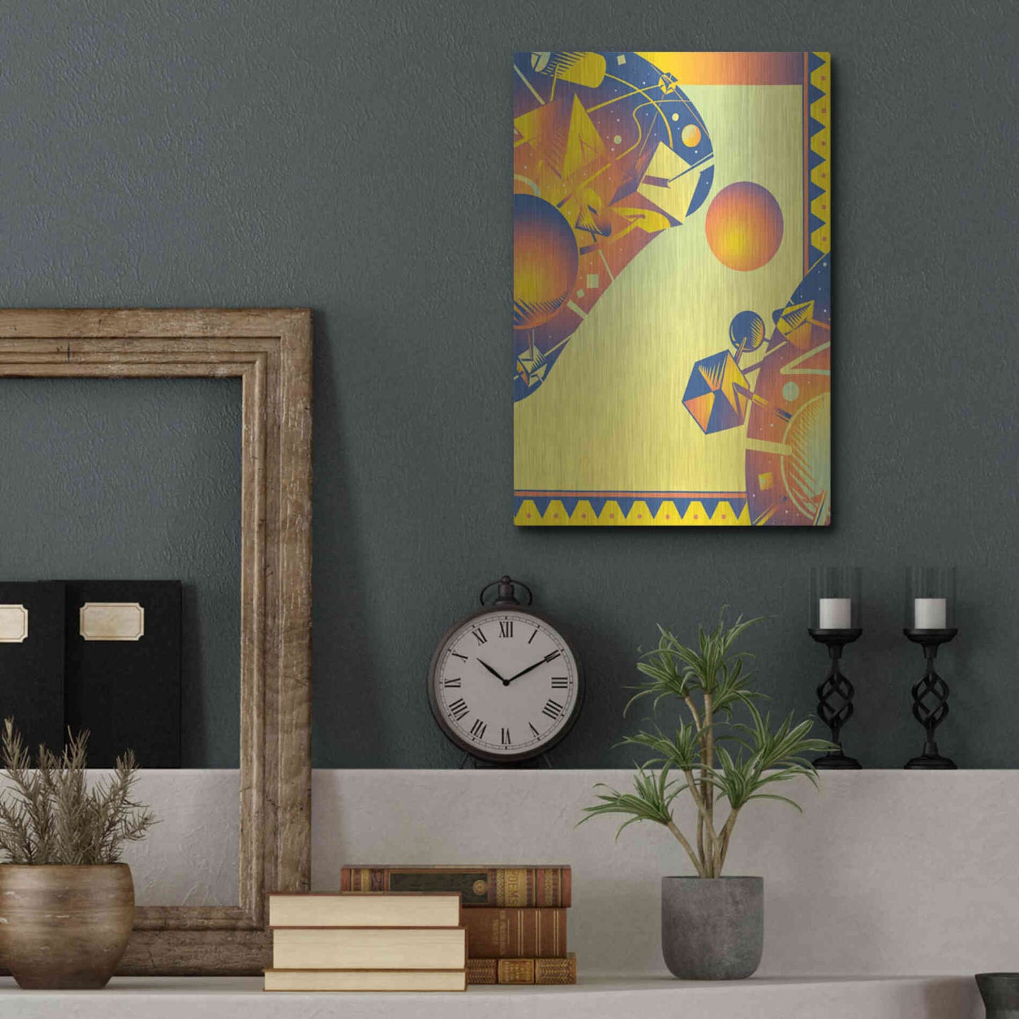 Luxe Metal Art 'Cyber Space' by David Chestnutt, Metal Wall Art,12x16