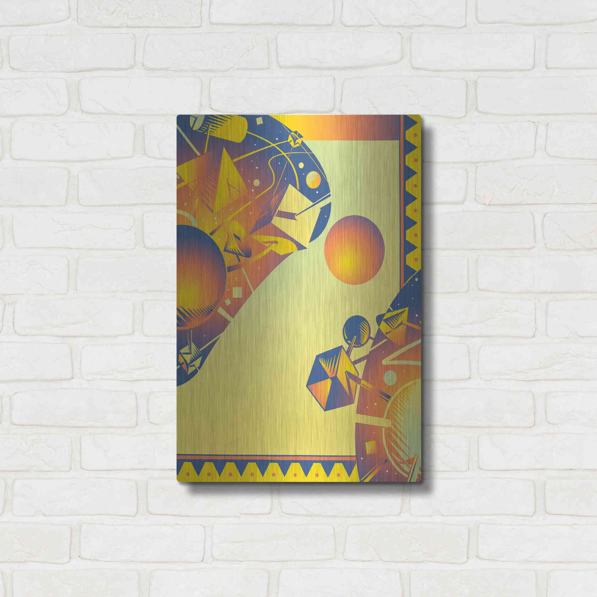 Luxe Metal Art 'Cyber Space' by David Chestnutt, Metal Wall Art,16x24