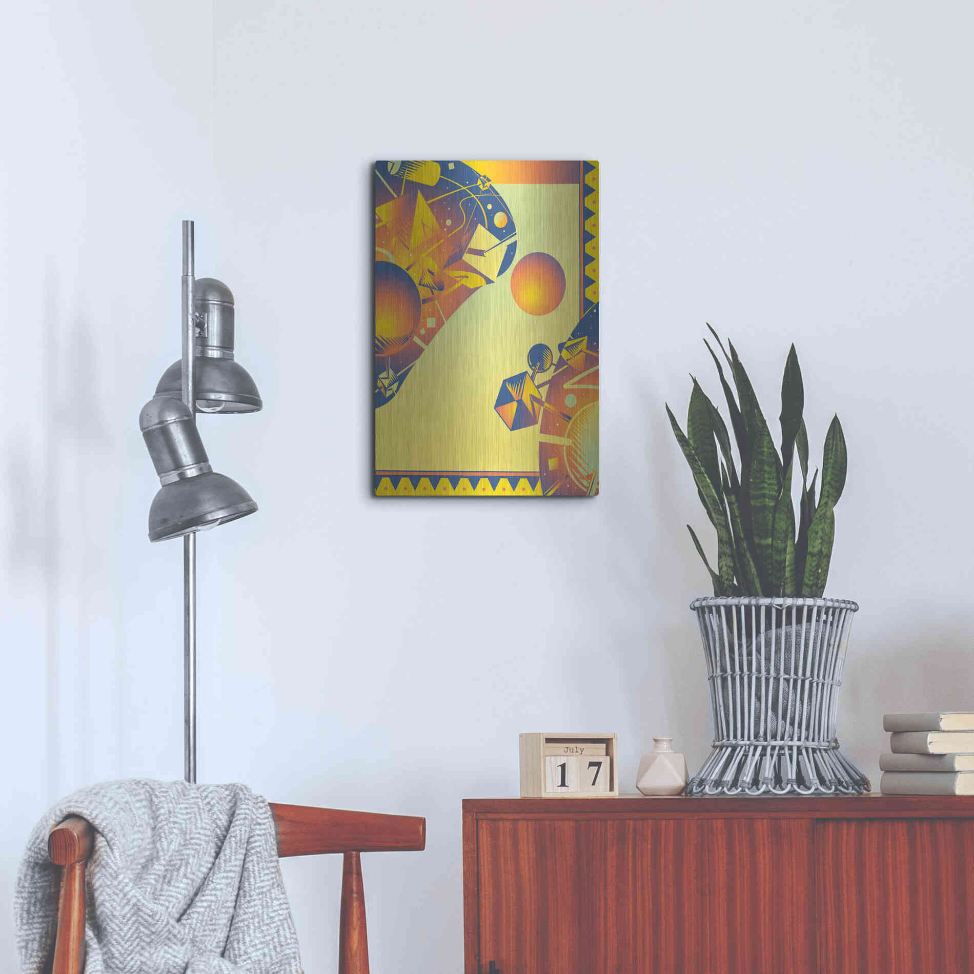 Luxe Metal Art 'Cyber Space' by David Chestnutt, Metal Wall Art,16x24