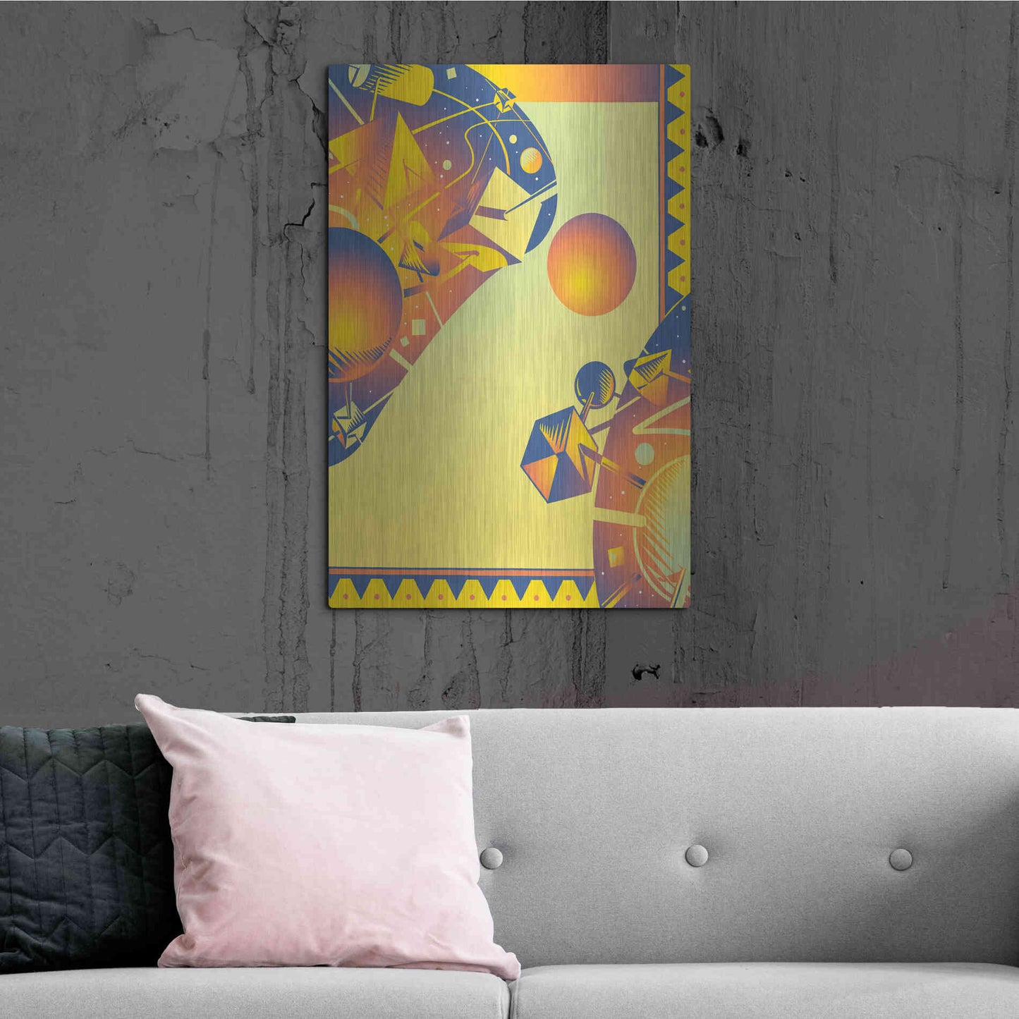 Luxe Metal Art 'Cyber Space' by David Chestnutt, Metal Wall Art,24x36