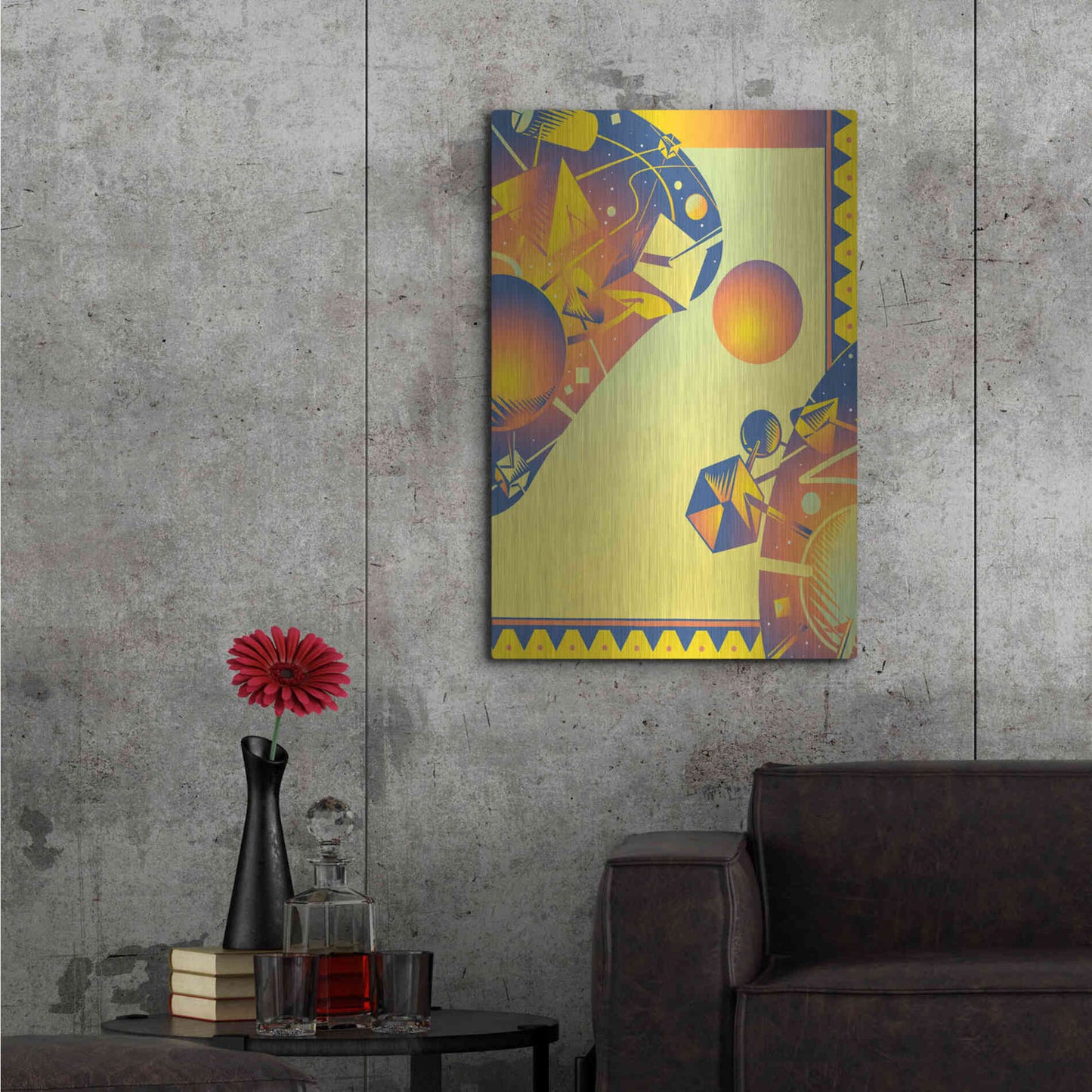 Luxe Metal Art 'Cyber Space' by David Chestnutt, Metal Wall Art,24x36