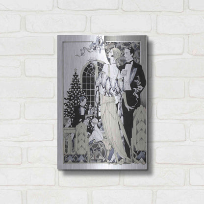 Luxe Metal Art 'Deco Christmas' by David Chestnutt, Metal Wall Art,12x16