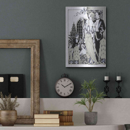 Luxe Metal Art 'Deco Christmas' by David Chestnutt, Metal Wall Art,12x16
