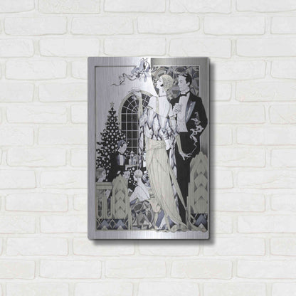 Luxe Metal Art 'Deco Christmas' by David Chestnutt, Metal Wall Art,16x24