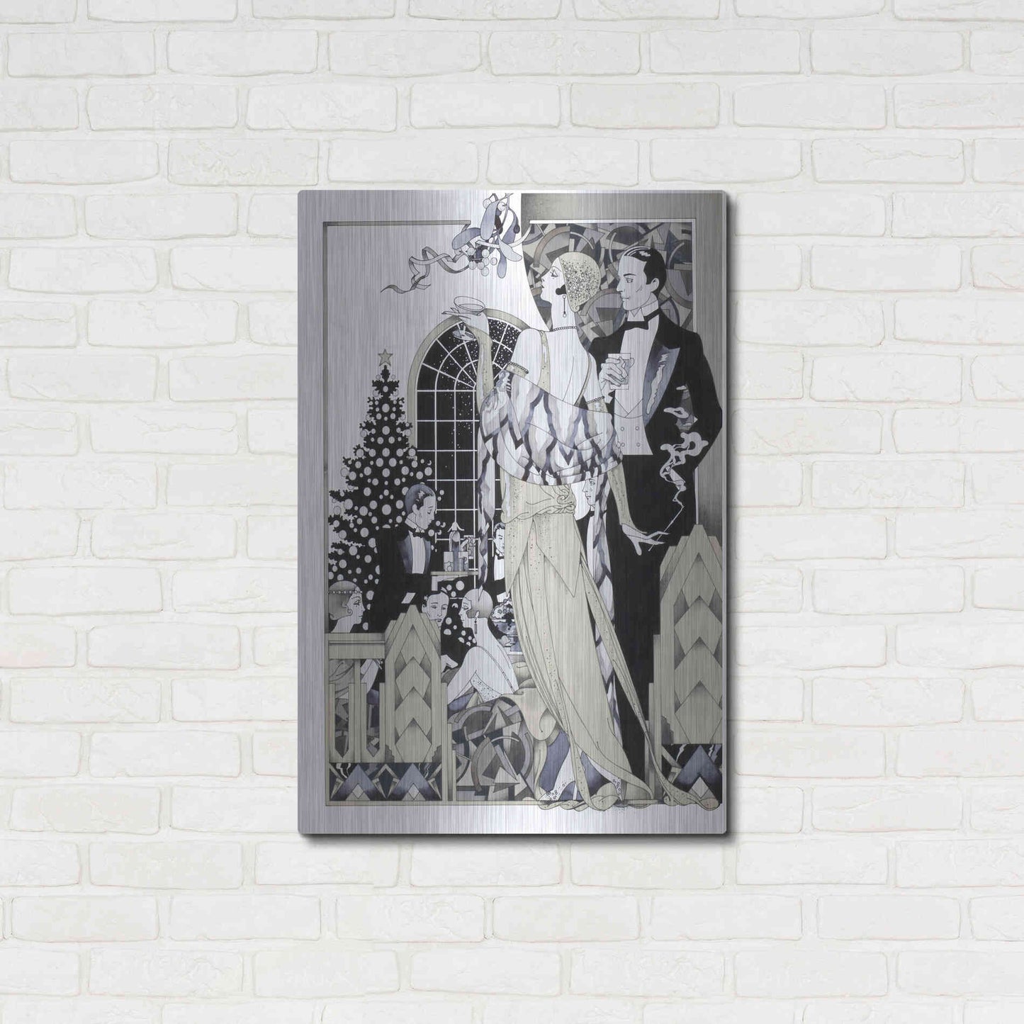 Luxe Metal Art 'Deco Christmas' by David Chestnutt, Metal Wall Art,24x36