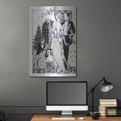 Luxe Metal Art 'Deco Christmas' by David Chestnutt, Metal Wall Art,24x36
