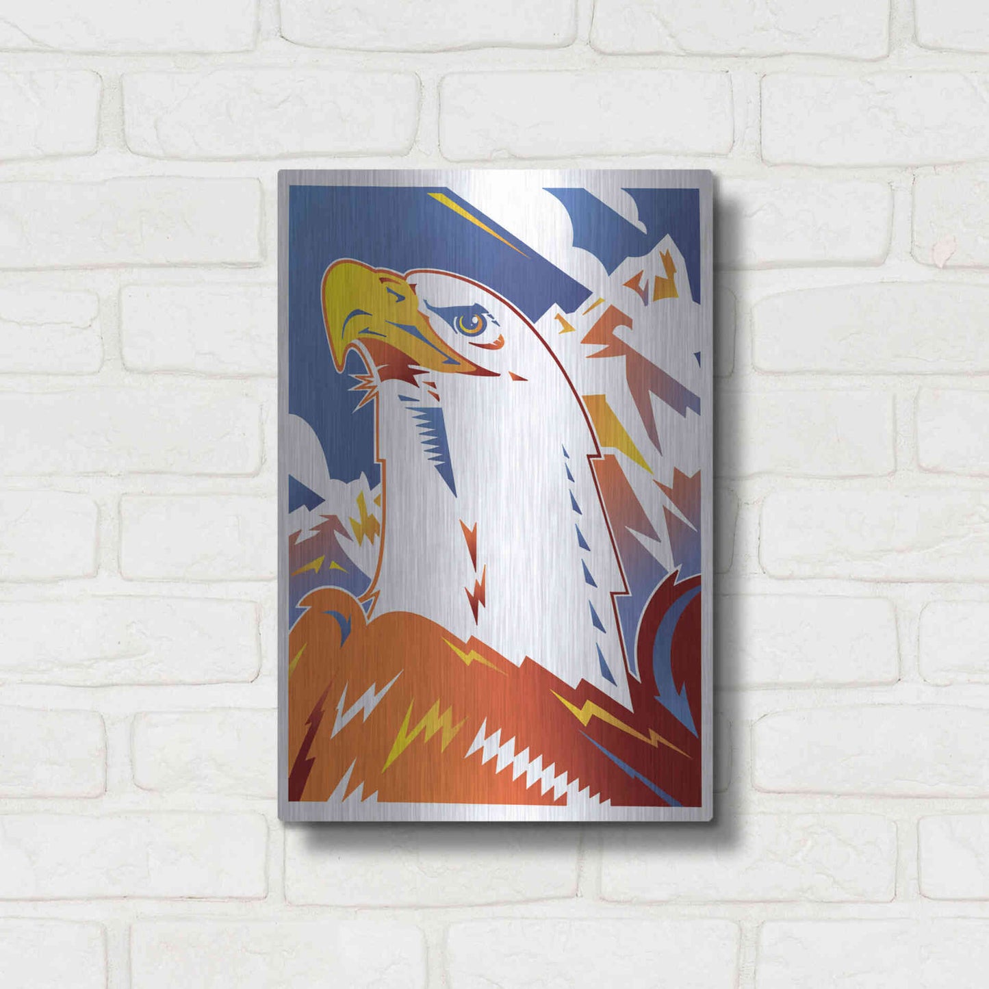 Luxe Metal Art 'Eagle' by David Chestnutt, Metal Wall Art,12x16